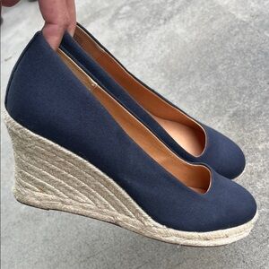 J CREW FACTORY Canvas Espadrille Wedges NWOB Size 8.5